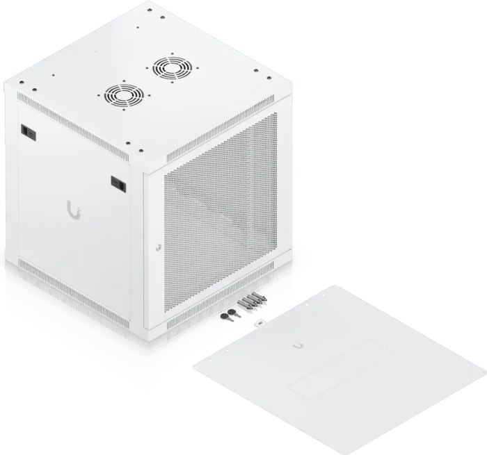 Ubiquiti 12U Rack Cabinet, 19" Wandgehäuse 12HE, Gitternetztür, weiß, 600mm tief