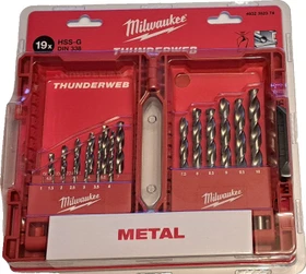 Milwaukee Thunderweb HSS-G Metallbohrer-Sortiment inkl. Werkzeugbox, 19-tlg.