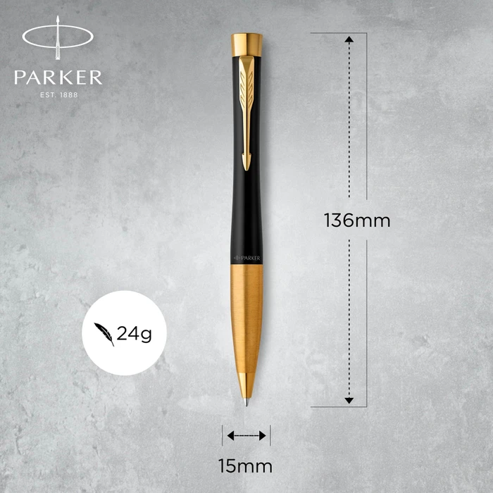 Parker Urban Twist M Kugelschreiber muted black lacquer/gold trim, Geschenkbox