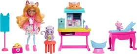 Mattel Enchantimals - City Tails - Main Street Dr. Carlin Cat Wohlfühl-Arztpraxis