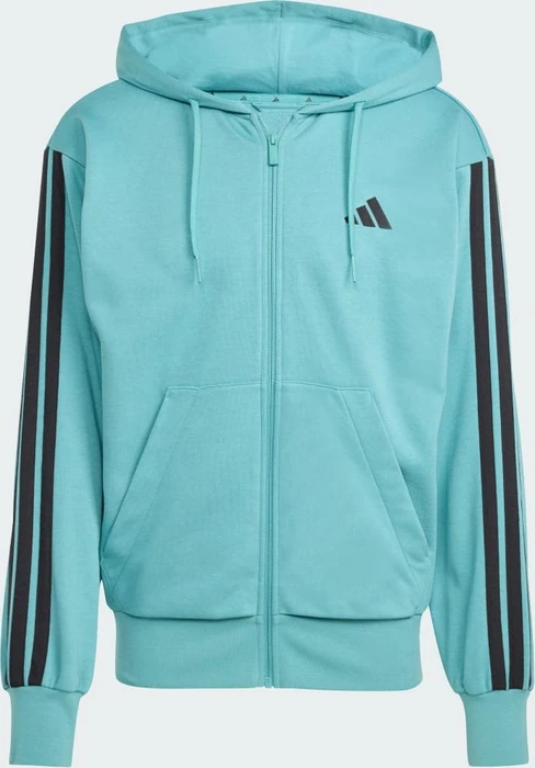 adidas Essentials 3-Streifen French Terry Hoodie powder teal/black (Herren)