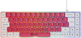Gamiac TKL69G Gaming Keyboard, weiß/rot, LEDs RGB, Kailh RED, USB, ND