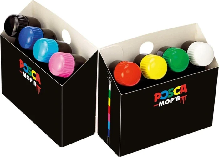 Uni-Ball POSCA MOP'R PCM-22 Acrylmarker sortiert, 8er-Set, Box