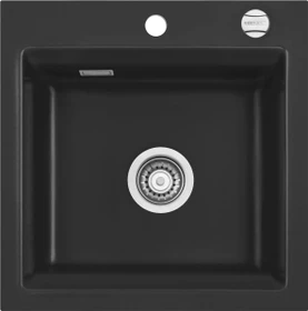 systemceram Kara 51 Einbau Becken mittig mit Ablauffernbedienung nigra