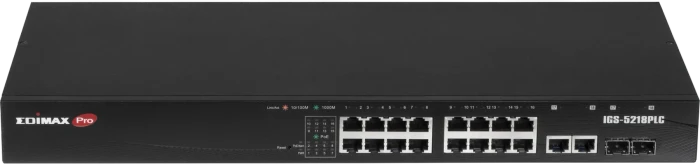 Edimax Pro IGS-1 Industrial Rackmount Gigabit Smart Switch, 16x RJ-45, 2x RJ-45/SFP, 360W PoE+