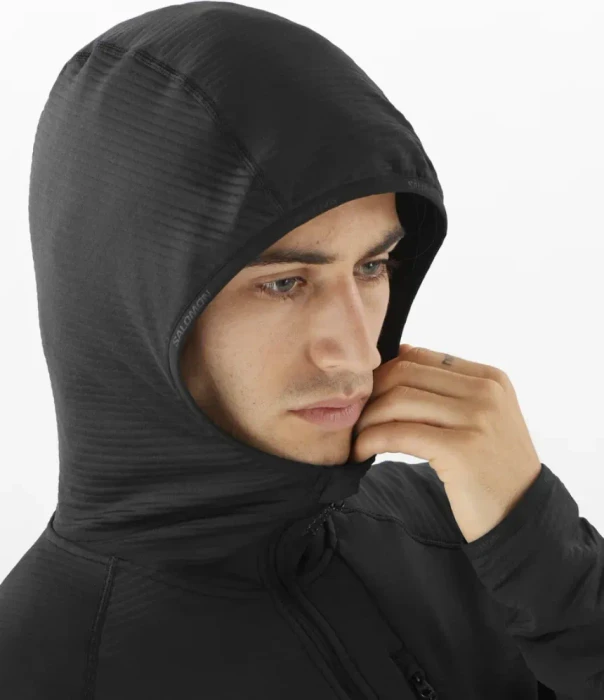 Salomon Essential Lightwarm Hooded Jacke deep black (Herren)