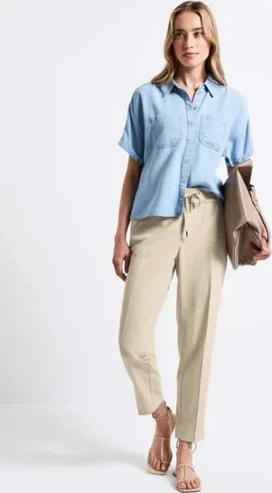 Street One Bonny Melange-Look Hose coastal beige (Damen)