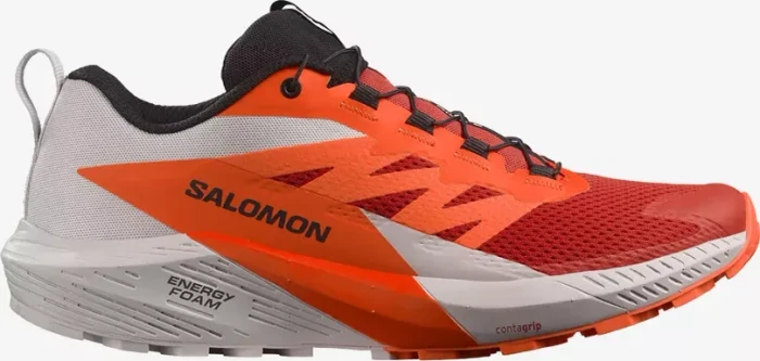 Salomon Sense Ride 5 lunar rock/shocking orange/fiery red (Herren)