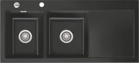 systemceram Mera Double Einbau Becken links mit Ablauffernbedienung schiefer