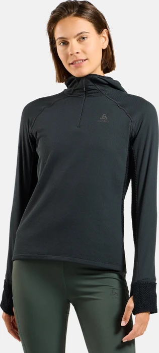 Odlo X-Alp Trail Half Zip Hooded Laufshirt langarm schwarz (Damen)