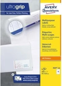 Avery-Zweckform Etiketten, 70x50.8mm, weiß, 200 Blatt (3000 Etiketten)