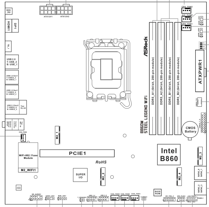 ASRock B860M Steel Legend WiFi (Intel 1851)
