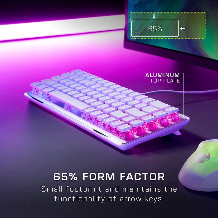 Roccat Vulcan II Mini, LEDs RGB, weiß, TITAN II OPTICAL RED, USB, US