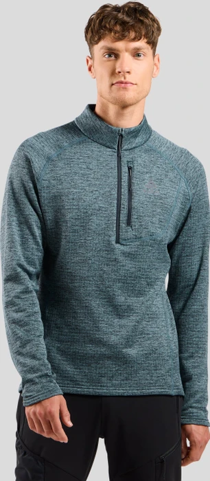 Odlo Tencia Midlayer Half Zip Funktionsshirt langarm provincial blue melange (Herren)