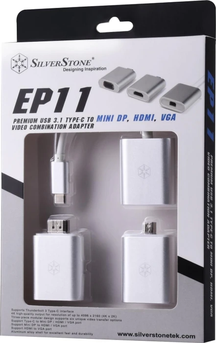 SilverStone EP11S, 4K Thunderbolt 3 auf Multi-Adapter