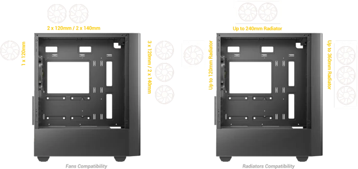 Antec NX500M ARGB, schwarz, Glasfenster