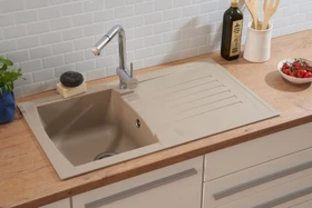 Respekta Boston 860x500mm Einbau Becken reversibel sandbeige