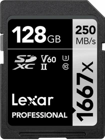 Lexar Professional 1667x Silver Series R250/W120 128GB, UHS-II U3, Class 10