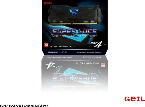 GeIL Super Luce schwarz LED weiß UDIMM 16GB Kit, DDR4-3000, CL16-16-16-36, 1R