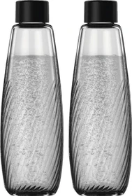 SodaStream Duo Riffled Soda-Glasflasche 1l, 2 Stück