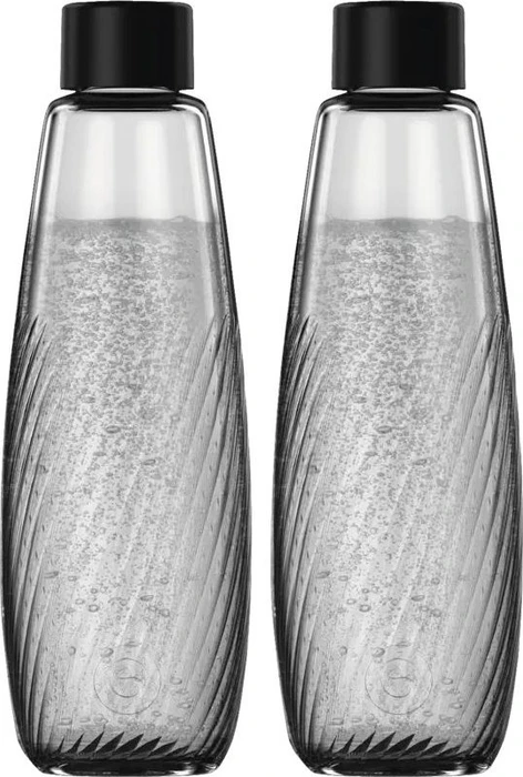 SodaStream Duo Riffled Soda-Glasflasche 1l, 2 Stück