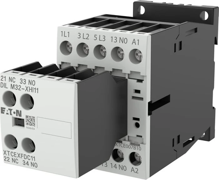 Eaton DILM7-21 Leistungsschütz, 380 V 400 V 3 kW, 2 S, 1 Ö, 230 V 50 Hz, 240 V 60 Hz, Wechselstrombetätigung, Schraubklemmen