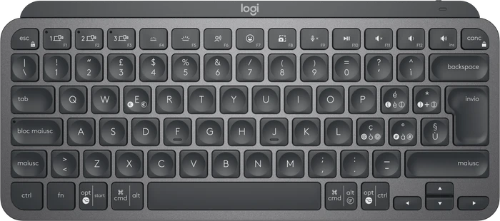 Logitech MX Keys Mini for Business, LEDs weiß, Logi Bolt, Graphite, schwarz, USB/Bluetooth, IT