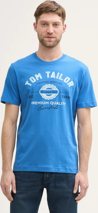 Tom Tailor Logo-Print T-Shirt kurzarm sapphire blue (Herren)