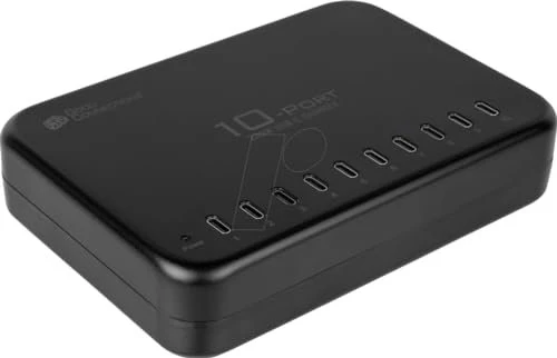 Good Connections USB-Desktop-Schnellladestation 200W 10-Port (10x USB-C) schwarz