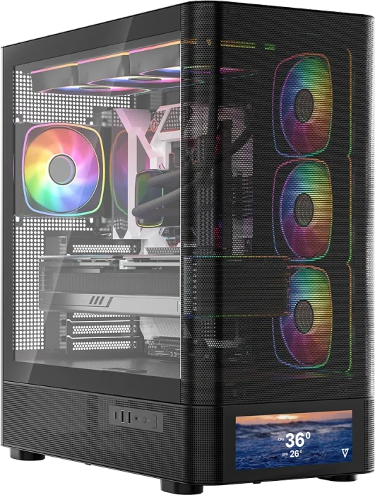 Modecom Volcano AQ500 ARGB Black, Glasfenster