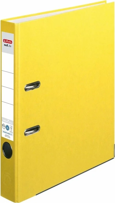 Herlitz maX.file nature plus Ordner 2-Ring, 50mm, A4, gelb (10841682)