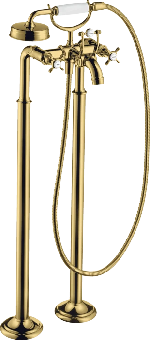 Hansgrohe Axor Montreux 2-Griff Wannenarmatur bodenstehend mit Kreuzgriffen polished goldoptik