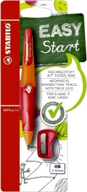 STABILO EASYergo Druckbleistift HB 3.15mm graphit, rot/orange, Rechtshänder, Anspitzer