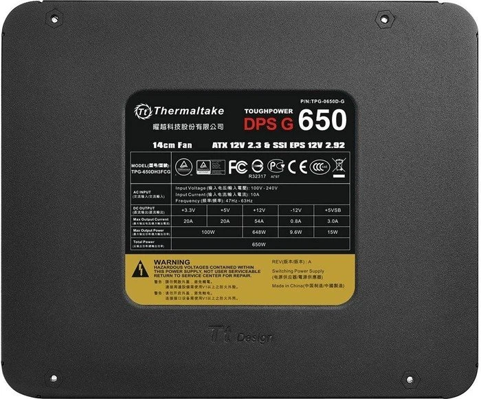 Thermaltake ToughPower DPS G Gold 650W, ATX 2.31