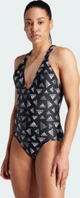adidas Allover Print Sportswear Badeanzug schwarz/weiß (Damen)