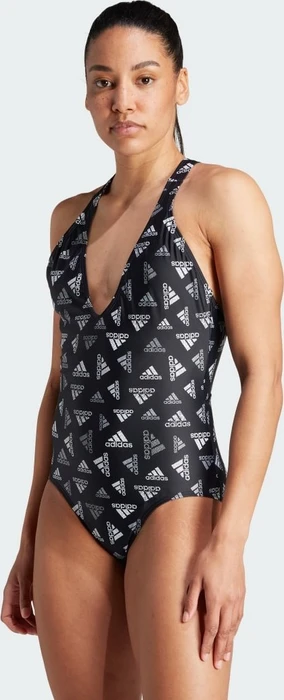 adidas Allover Print Sportswear Badeanzug schwarz/weiß (Damen)