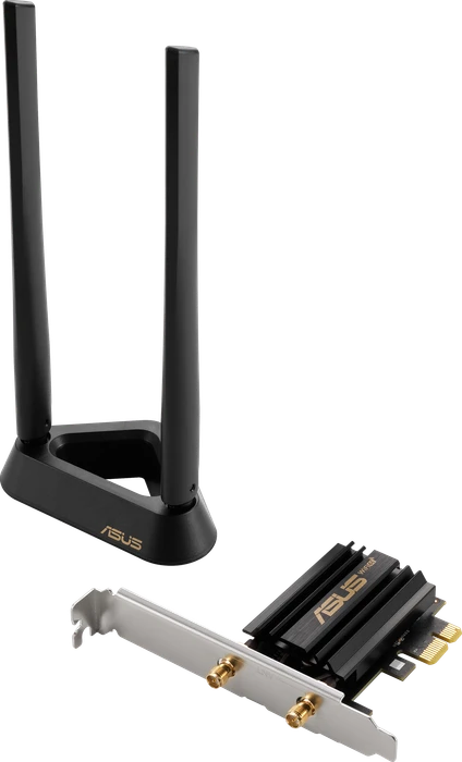 ASUS PCE-AXE59BT, AXE5400, 2.4GHz/5GHz/6GHz WLAN, Bluetooth 5.2 LE, PCIe x1