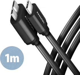 Axagon USB Adapterkabel, USB 3.0, 5Gb/s, USB-C 3.0 [Stecker] auf USB 3.0 Micro-B [Stecker], Adapterkabel, 1m