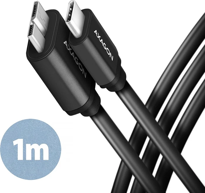 Axagon USB Adapterkabel, USB 3.0, 5Gb/s, USB-C 3.0 [Stecker] auf USB 3.0 Micro-B [Stecker], Adapterkabel, 1m