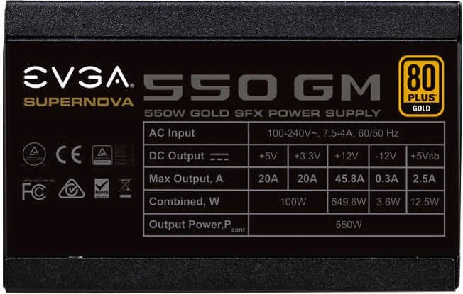 EVGA SuperNOVA GM 550 550W, SFX