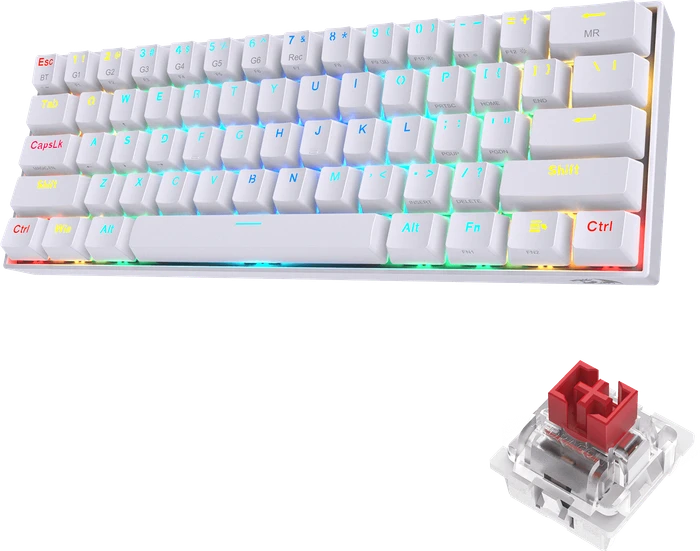 Redragon K530 Pro Draconic, LEDs RGB, hot-swap, weiß, Outemu Red, USB/Bluetooth, US