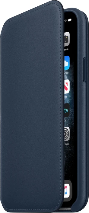 Apple Leder Folio Case für iPhone 11 Pro tiefseeblau