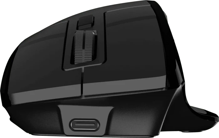 Natec Jaguar Pro Semi-Vertical Progammable Wireless Mouse schwarz, USB/Bluetooth