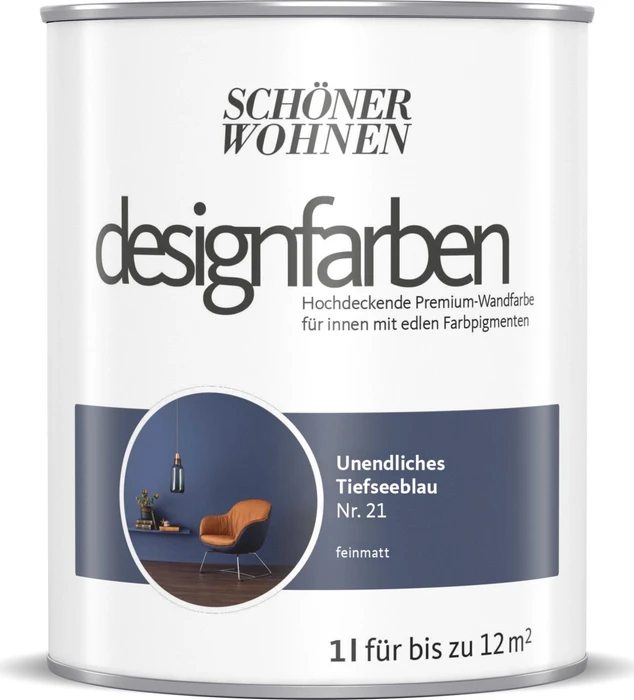 Schöner Wohnen Designfarben innen unendliches tiefseeblau, 1l