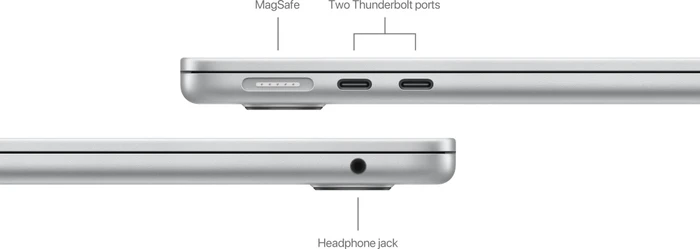Apple MacBook Air 13", silber, M3 - 8 Core CPU / 10 Core GPU, 8GB RAM, 256GB SSD, DE [2024]