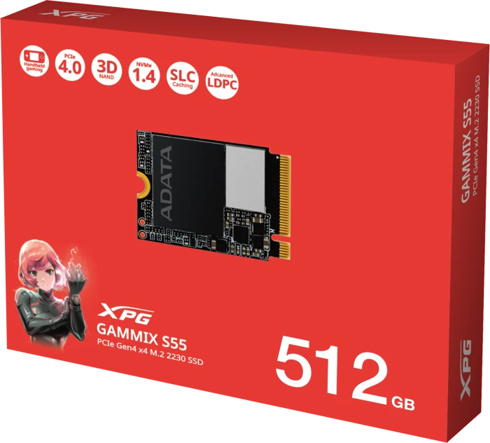 ADATA XPG Gammix S55 512GB, M.2 2230 / M-Key / PCIe 4.0 x4
