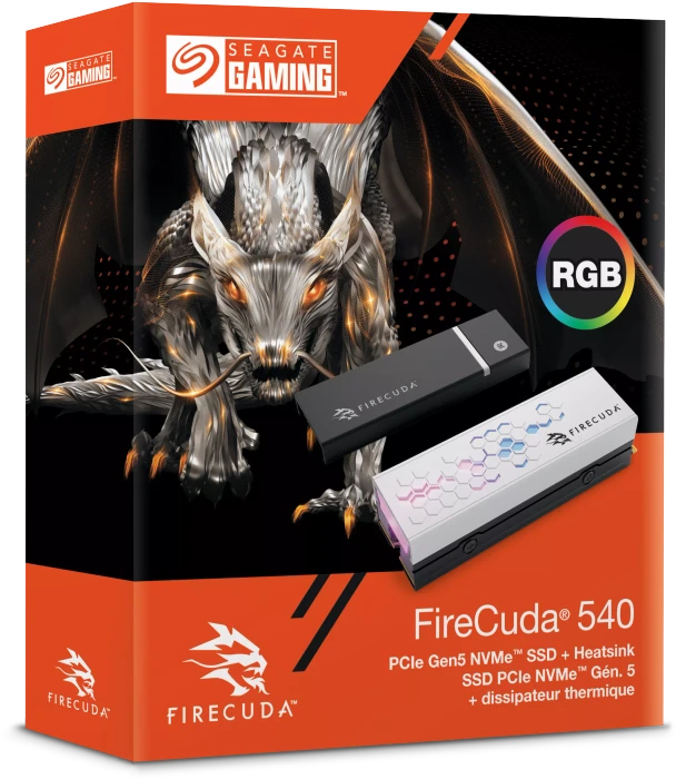 Seagate FireCuda 540 Heatsink SSD +Rescue 2TB, M.2 2280 / M-Key / PCIe 5.0 x4, Kühlkörper