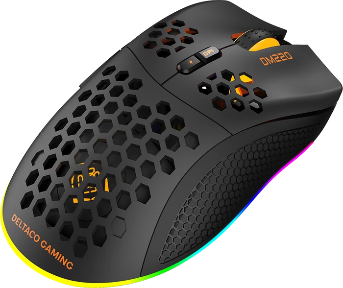 Deltaco DM220 Wireless Lightweight Gaming Mouse schwarz, USB/Bluetooth