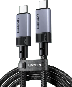 Ugreen USB4 Kabel, USB4, 40Gb/s, 8K60Hz, 240W PD 3.1, USB-C Stecker auf USB-C Stecker, schwarz, ummantelt, 1m (65175)