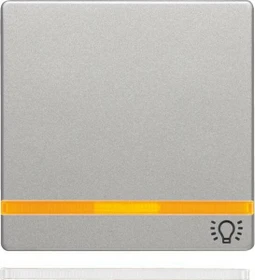 Berker Q.x Wippe mit Aufdruck Symbol für Licht Linse, alu samt, lackiert